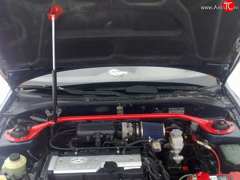 3 189 р. Растяжка передних стоек Sport Hyundai Accent 2 LC седан дорестайлинг (ТагАЗ) (1999-2012) (Нерегулируемая)  с доставкой в г. Белгород