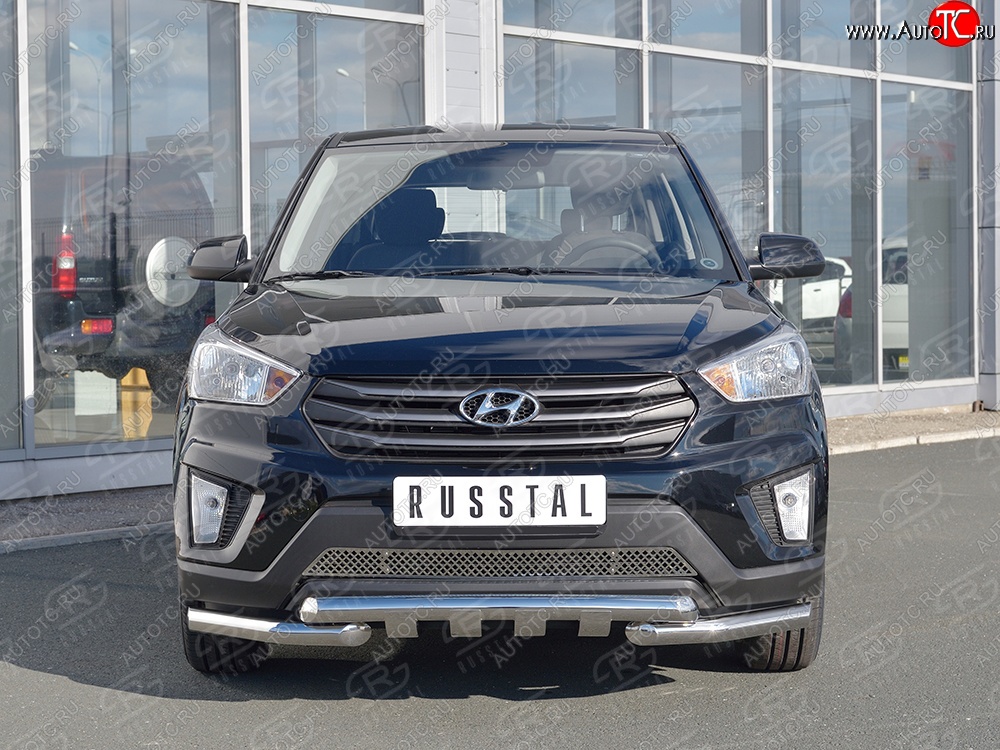 3 749 р. Защитная решётка в воздуховод бампера Berkut (нержавейка) Hyundai Creta GS дорестайлинг (2015-2019)  с доставкой в г. Белгород
