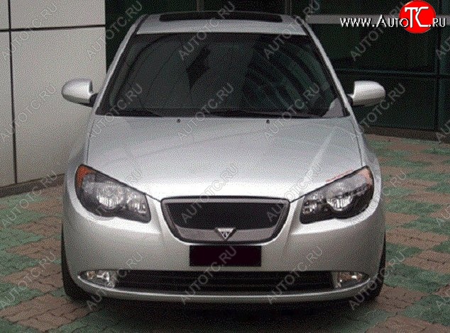 4 599 р. Решётка радиатора RoadRuns Hyundai Elantra HD (2006-2011) (Неокрашенная)  с доставкой в г. Белгород