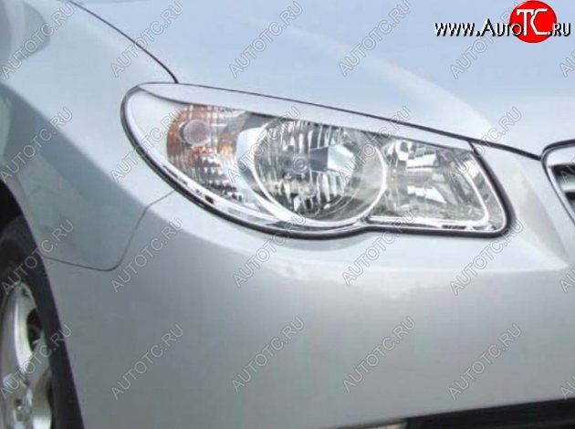 1 649 р. Реснички на фары CT v1 Hyundai Elantra HD (2006-2011) (Неокрашенные)  с доставкой в г. Белгород