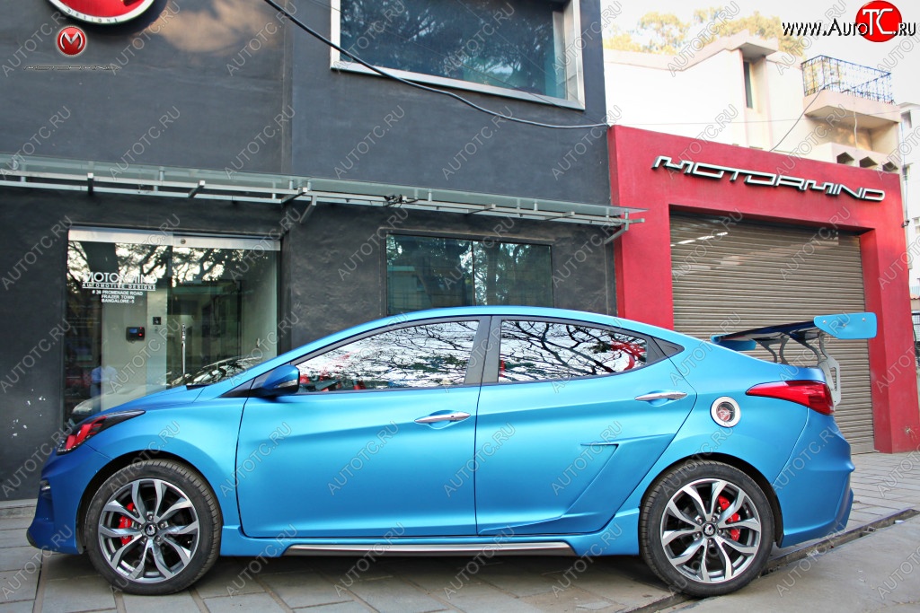 5 499 р. Пороги накладки M&S Version Hyundai Elantra MD рестайлинг (2013-2016) (Неокрашенные)  с доставкой в г. Белгород
