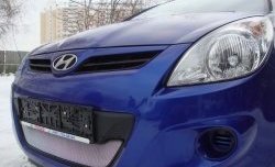 1 539 р. Сетка на бампер Russtal (хром) Hyundai i20 PB хэтчбэк дорестайлинг (2008-2012)  с доставкой в г. Белгород. Увеличить фотографию 3