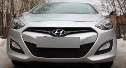 1 839 р. Сетка на бампер Russtal (черная) Hyundai I30 2 GD дорестайлинг универсал (2011-2015)  с доставкой в г. Белгород. Увеличить фотографию 2