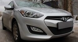 1 839 р. Сетка на бампер Russtal (черная) Hyundai I30 2 GD дорестайлинг универсал (2011-2015)  с доставкой в г. Белгород. Увеличить фотографию 4