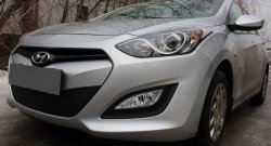 1 839 р. Сетка на бампер Russtal (черная) Hyundai I30 2 GD дорестайлинг универсал (2011-2015)  с доставкой в г. Белгород. Увеличить фотографию 5