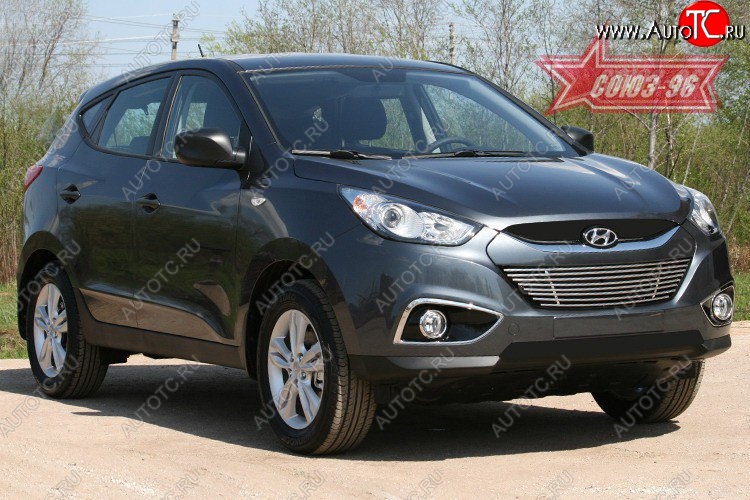 6 299 р. Декоративный элемент воздухозаборника верхнего Souz-96 (d10)  Hyundai IX35  LM (2009-2013) дорестайлинг  с доставкой в г. Белгород