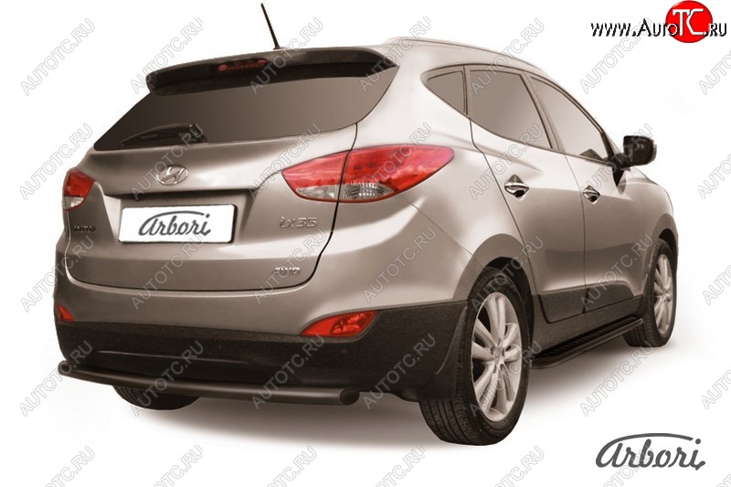9 799 р. Защита заднего бампера Arbori (черная, 1 труба d57 mm). Hyundai IX35 LM дорестайлинг (2009-2013)  с доставкой в г. Белгород