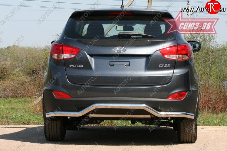 9 719 р. Защита заднего бампера Souz-96 (d60) Hyundai IX35 LM дорестайлинг (2009-2013)  с доставкой в г. Белгород