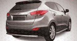 Одинарная защита заднего бампера из трубы диаметром 57 мм Slitkoff Hyundai IX35  LM (2009-2018) дорестайлинг, рестайлинг