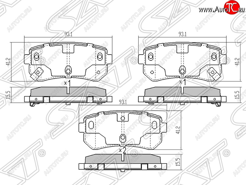599 р. Колодки тормозные задние SAT Hyundai Tucson LM (2010-2017)  с доставкой в г. Белгород