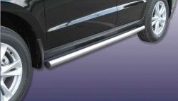 Защита порогов из круглой трубы диаметром 57 мм Slitkoff Hyundai Santa Fe  CM (2009-2012) рестайлинг