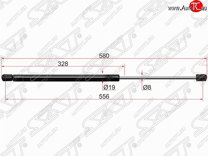 649 р. Упор крышки багажника SAT (газовый) Hyundai Santa Fe SM (2000-2012)  с доставкой в г. Белгород
