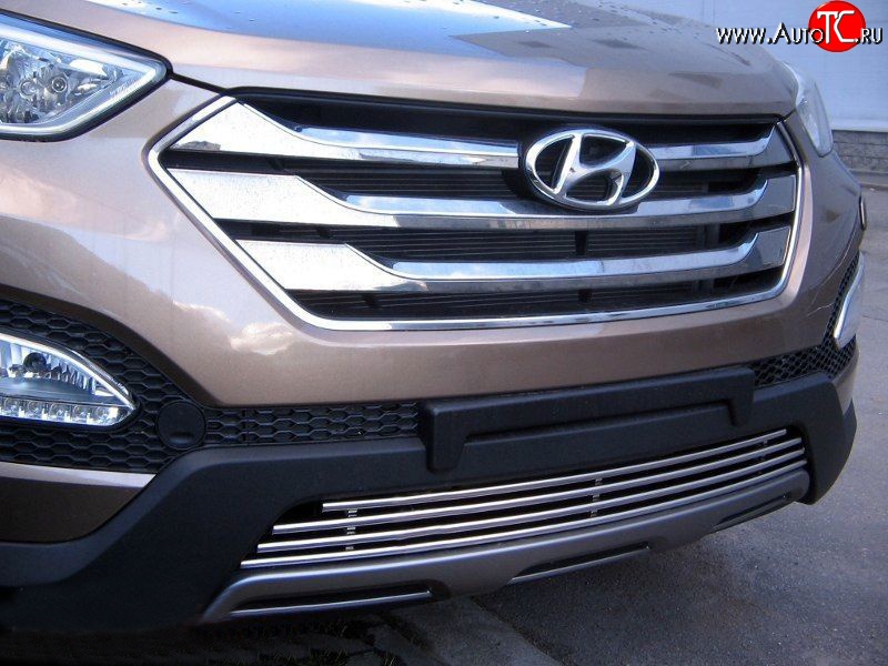 4 399 р. Нижняя декоративная вставка воздухозаборника Berkut Hyundai Santa Fe DM дорестайлинг (2012-2016)  с доставкой в г. Белгород