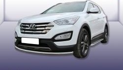 Одинарная защита переднего бампера из трубы диаметром 57 мм Slitkoff Hyundai Santa Fe  DM (2012-2016) дорестайлинг