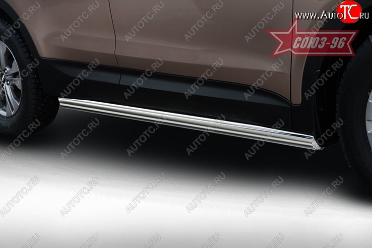 15 389 р. Защита порогов из овальной трубы Souz-96 (d75х42) Hyundai Santa Fe DM дорестайлинг (2012-2016)  с доставкой в г. Белгород