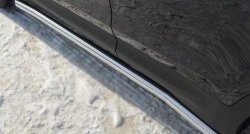 12 299 р. Защита порогов из круглой трубы диаметром 63 мм Russtal Hyundai Santa Fe DM дорестайлинг (2012-2016) (Защита порогов с со скосами на торцах (вариант 1))  с доставкой в г. Белгород. Увеличить фотографию 3