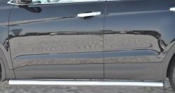 12 299 р. Защита порогов из круглой трубы диаметром 63 мм Russtal Hyundai Santa Fe DM дорестайлинг (2012-2016) (Защита порогов с со скосами на торцах (вариант 1))  с доставкой в г. Белгород. Увеличить фотографию 5