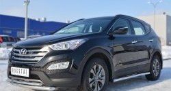 12 299 р. Защита порогов из круглой трубы диаметром 63 мм Russtal Hyundai Santa Fe DM дорестайлинг (2012-2016) (Защита порогов с со скосами на торцах (вариант 1))  с доставкой в г. Белгород. Увеличить фотографию 8