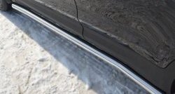 12 299 р. Защита порогов из круглой трубы диаметром 63 мм Russtal Hyundai Santa Fe DM дорестайлинг (2012-2016) (Защита порогов с со скосами на торцах (вариант 1))  с доставкой в г. Белгород. Увеличить фотографию 11