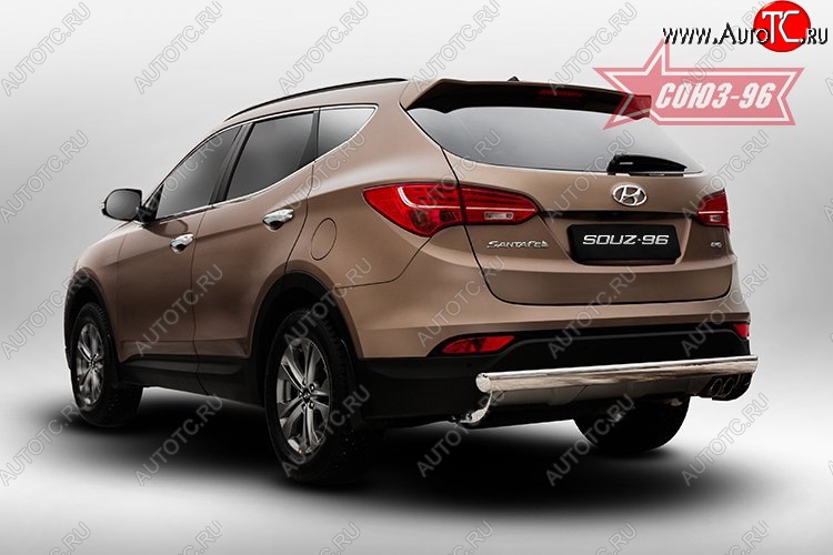 12 419 р. Овальная защита заднего бампера диаметром 75х42 мм Souz-96  Hyundai Santa Fe  DM (2012-2016) дорестайлинг  с доставкой в г. Белгород