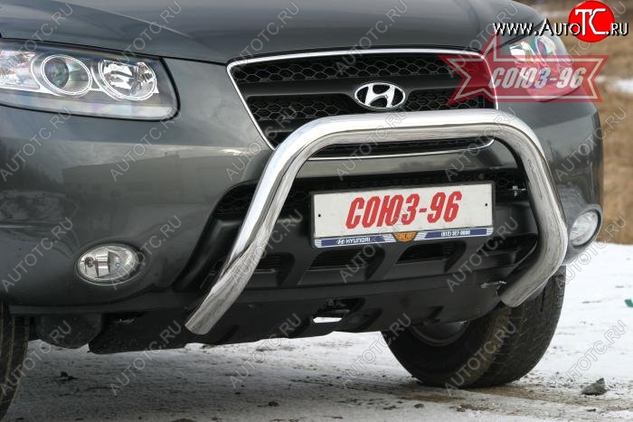 20 384 р. Защита переднего бампера Souz-96 (d76) Hyundai Santa Fe CM дорестайлинг (2006-2009)  с доставкой в г. Белгород