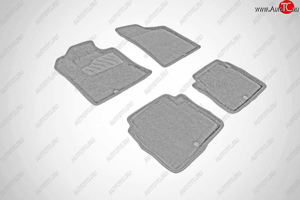 4 299 р. Износостойкие коврики в салон 3D HYUNDAI SANTA FE серые (компл) Hyundai Santa Fe CM дорестайлинг (2006-2009)  с доставкой в г. Белгород