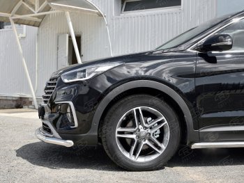 15 299 р. Одинарная защита переднего бампера диаметром 63 мм SLITKOFF  Hyundai Grand Santa Fe  1 DM (2016-2018) рестайлинг  с доставкой в г. Белгород. Увеличить фотографию 2