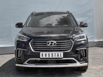 15 299 р. Одинарная защита переднего бампера диаметром 63 мм SLITKOFF  Hyundai Grand Santa Fe  1 DM (2016-2018) рестайлинг  с доставкой в г. Белгород. Увеличить фотографию 3