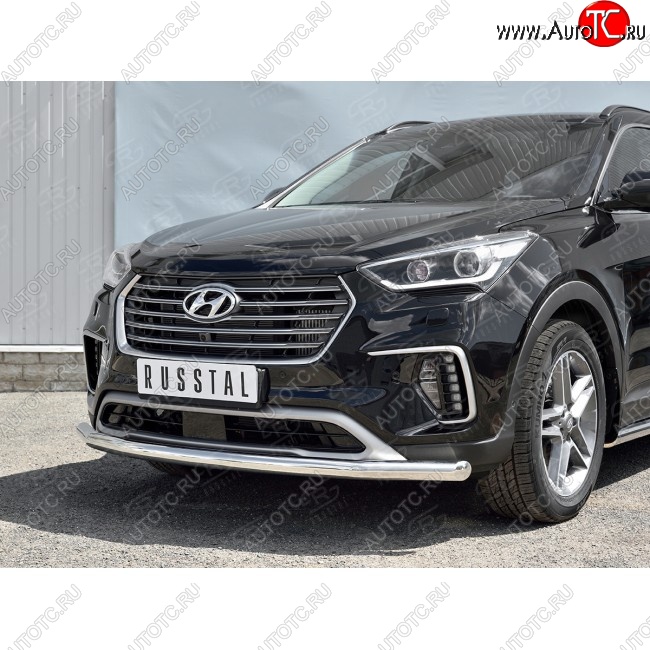 15 299 р. Одинарная защита переднего бампера диаметром 63 мм SLITKOFF  Hyundai Grand Santa Fe  1 DM (2016-2018) рестайлинг  с доставкой в г. Белгород