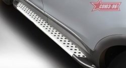 10 079 р. Пороги из алюминиевого профиля Souz-96  Hyundai Grand Santa Fe  1 DM (2013-2016) дорестайлинг  с доставкой в г. Белгород. Увеличить фотографию 2