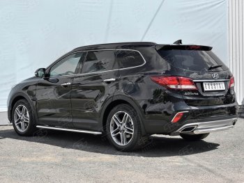 13 199 р. Одинарная защита заднего бампера из трубы d63 мм SLITKOFF  Hyundai Grand Santa Fe  1 DM (2016-2018) рестайлинг  с доставкой в г. Белгород. Увеличить фотографию 3