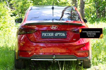 1 919 р. Лип спойлер RA  Hyundai Solaris  HCR (2017-2022) седан дорестайлинг, седан рестайлинг (Неокрашенный)  с доставкой в г. Белгород. Увеличить фотографию 2