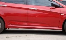 4 789 р. Пороги накладки Sport v2 KIA Rio 3 QB хэтчбек 5 дв. рестайлинг (2015-2017) (Неокрашенные)  с доставкой в г. Белгород. Увеличить фотографию 2
