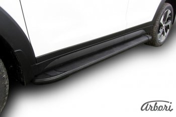 Порожки для ног Arbori Optima Black Hyundai Tucson  TL (2015-2018) дорестайлинг