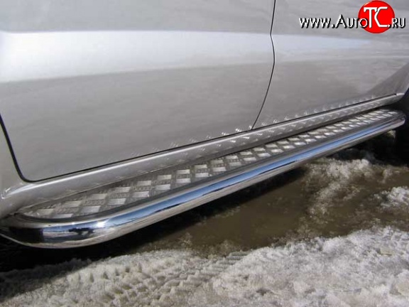 16 999 р. Широкая защита порогов Slitkoff Hyundai Tucson JM (2004-2010)  с доставкой в г. Белгород