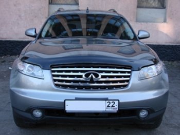 3 069 р. Дефлектор капота SIM INFINITI FX35 S50 рестайлинг (2006-2008)  с доставкой в г. Белгород. Увеличить фотографию 2