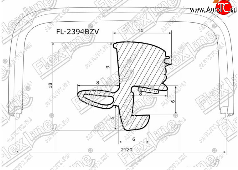 3 479 р. Молдинг лобового стекла FlexLine INFINITI FX45 S50 дорестайлинг (2002-2005)  с доставкой в г. Белгород