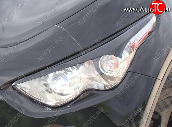 1 299 р. Реснички на фары Tuning-Sport v1 INFINITI FX35 S51 дорестайлинг (2008-2011) (Неокрашенные)  с доставкой в г. Белгород