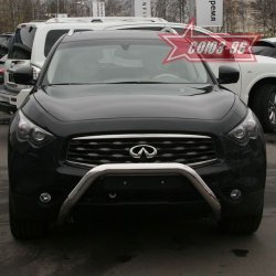 25 019 р. Защита переднего бампера Souz-96 (d76) INFINITI FX50 S51 дорестайлинг (2008-2011)  с доставкой в г. Белгород. Увеличить фотографию 2