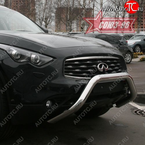25 019 р. Защита переднего бампера Souz-96 (d76) INFINITI FX50 S51 дорестайлинг (2008-2011)  с доставкой в г. Белгород