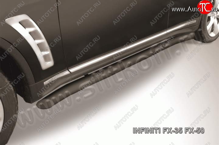 16 499 р. Защита порогов из трубы d57 Slitkoff INFINITI FX50 S51 дорестайлинг (2008-2011) (Цвет: серебристый)  с доставкой в г. Белгород