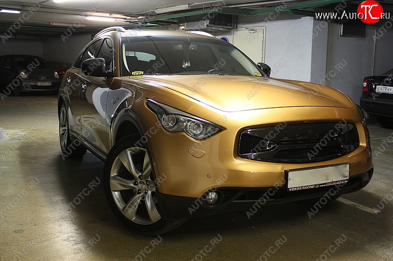 2 099 р. Реснички на фары Custom INFINITI FX50 S51 дорестайлинг (2008-2011) (Неокрашенные)  с доставкой в г. Белгород