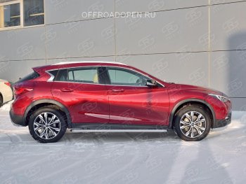 22 999 р. Порожки для ног (труба Ø42) SLITKOFF INFINITI QX30 H15E (2016-2020) (Вариант 2 (лист алюм, проф.сталь))  с доставкой в г. Белгород. Увеличить фотографию 3