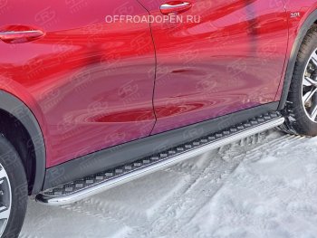 22 999 р. Порожки для ног (труба Ø42) SLITKOFF INFINITI QX30 H15E (2016-2020) (Вариант 2 (лист алюм, проф.сталь))  с доставкой в г. Белгород. Увеличить фотографию 5