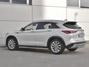13 899 р. Защита заднего бампера (Ø75x42 мм, нержавейка) Russtal INFINITI Qx50 J55 (2017-2022)  с доставкой в г. Белгород. Увеличить фотографию 2