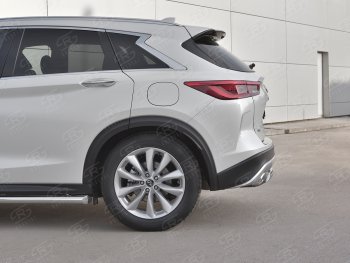 13 899 р. Защита заднего бампера (Ø75x42 мм, нержавейка) Russtal INFINITI Qx50 J55 (2017-2022)  с доставкой в г. Белгород. Увеличить фотографию 3