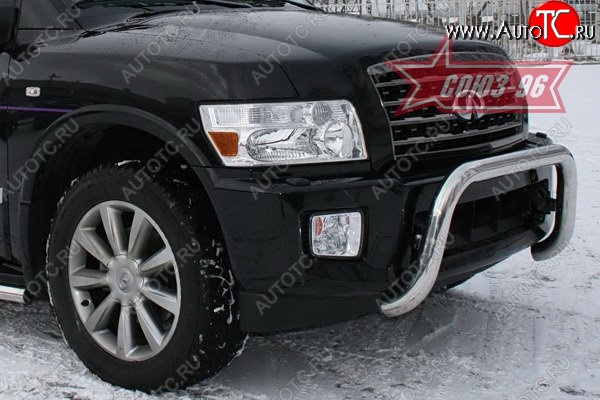 30 599 р. Защита переднего бампера Souz-96 (d76) INFINITI QX56 JA60 дорестайлинг (2004-2007)  с доставкой в г. Белгород