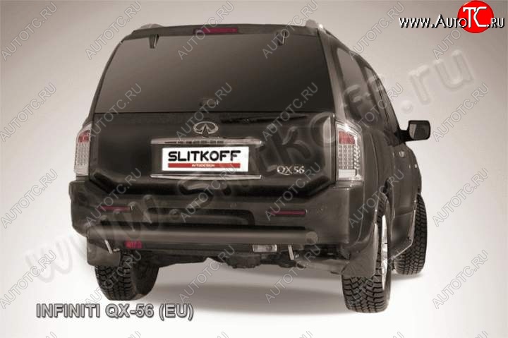 12 549 р. Защита заднего бампера из трубы d76 Slitkoff INFINITI QX56 JA60 дорестайлинг (2004-2007) (Цвет: серебристый)  с доставкой в г. Белгород