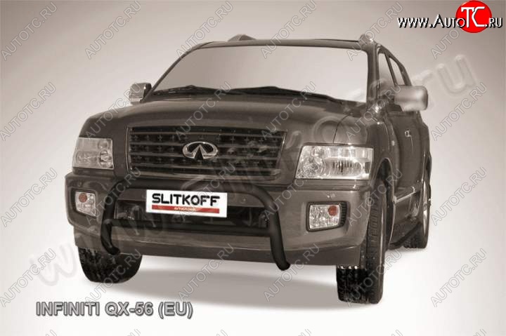 33 899 р. Кенгурятник d76 Slitkoff (низкий)  INFINITI QX56  JA60 (2004-2010) дорестайлинг, рестайлинг (Цвет: серебристый)  с доставкой в г. Белгород