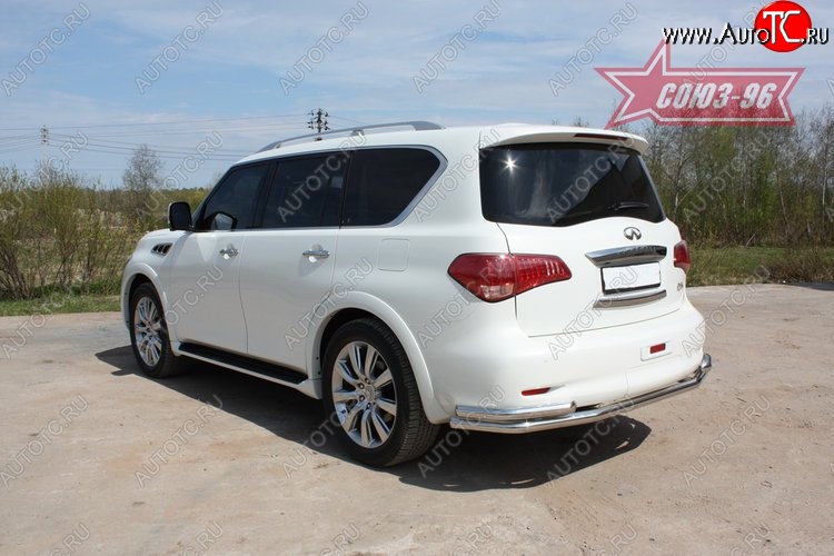 19 439 р. Двойная защита заднего бампера Souz-96 (d60/60)  INFINITI QX56  Z62 (2010-2013)  с доставкой в г. Белгород